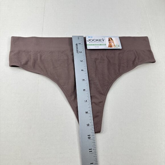 Jockey Women's Sz XXL Panty Thong Generations Recycled Seamfree Ribbed Brown New - Picture 8 of 9